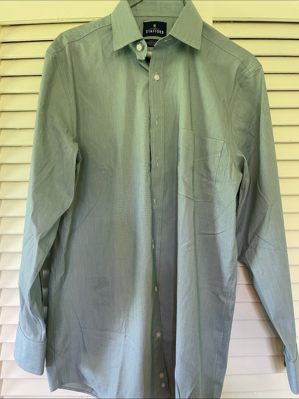 Stafford Men's Smart Tech Green Dress Shirt